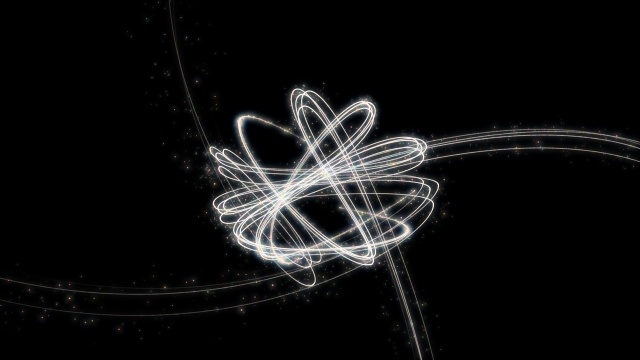 【動画素材】 ロゴアニメーションに使える、球状にぐるぐる回るキラキラエフェクト【黒背景】[Stock Video] Spinning Sparkling Line Effect for Logo Animation on Black Background