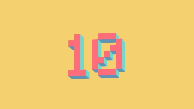 【動画素材】立体ドット絵・3Dピクセルのカウントダウン【イエロー背景】[Stock Video] 3D Pixel Art Countdown on Yellow Background