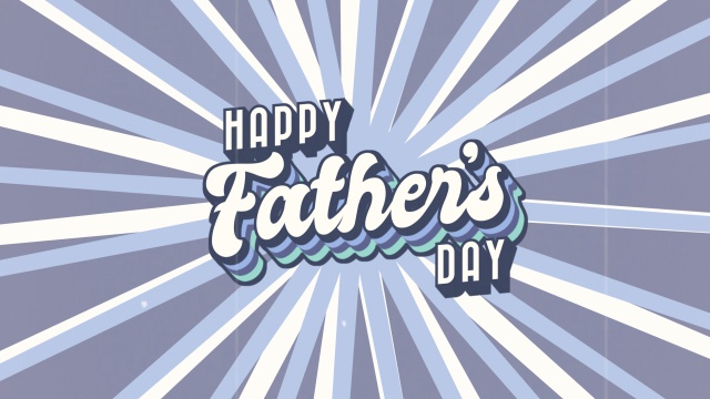 【動画素材】父の日のレトロでおしゃれなタイトル素材「Happy Father's Day」【ブルー】[Stock Video] Happy Father’s Day, Vintage Retro Title Animation, Blue