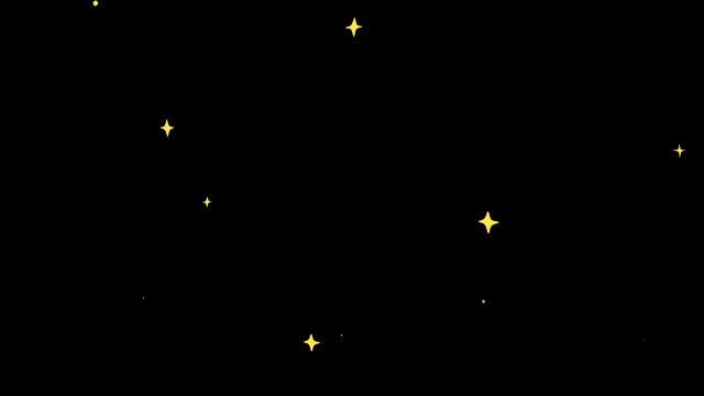 【動画素材】かわいいイラストのキラキラ背景動画素材【黒背景＆ループ】[Stock Video] Cute Sparkle Animation, Black Loop Background