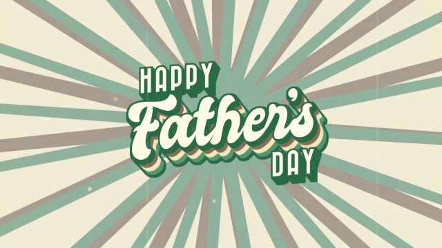 【動画素材】父の日のレトロでおしゃれなタイトル素材「Happy Father's Day」【グリーン】[Stock Video] Happy Father’s Day, Vintage Retro Title Animation, Green