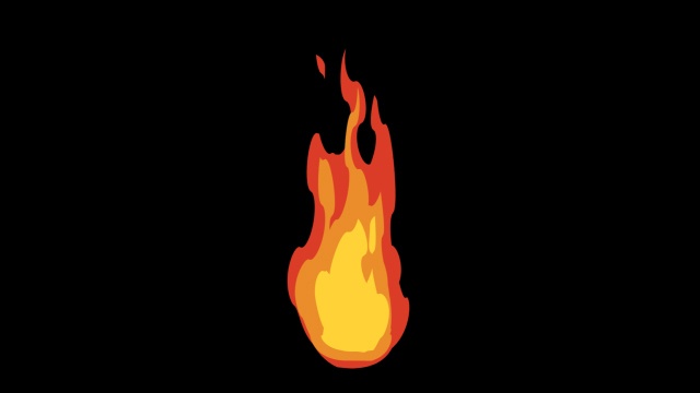 【動画素材】アニメ風な火の玉（炎）のエフェクト素材【黒背景】[Stock Video] Cartoon Fireball/Frame on Black Background, Loop