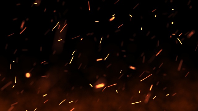 【動画素材】激しく火の粉が舞い上がる背景動画素材【ループ】[Stock Video] Dynamic Flying Sparks, Loop Background