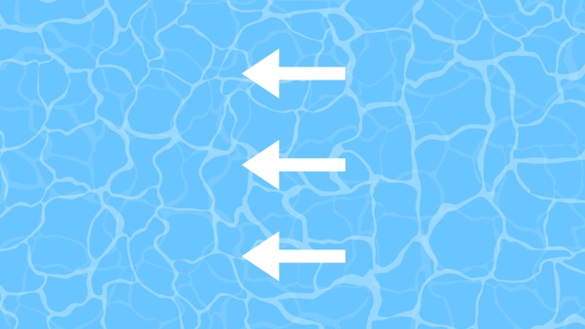 【動画素材】横方向に流れる水面のアニメーション【ループ】[Stock Video] Cartoon Horizontal Flowing Water Surface, Loop