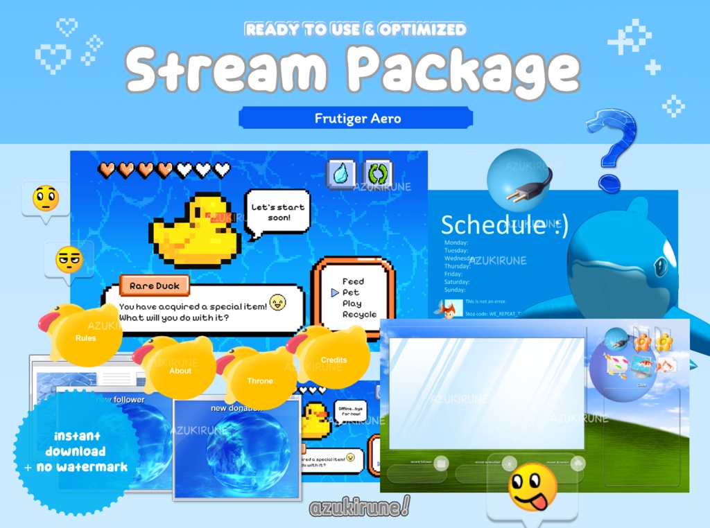【Twitch】ストリームパッケージ/Frutiger Aero Stream Package