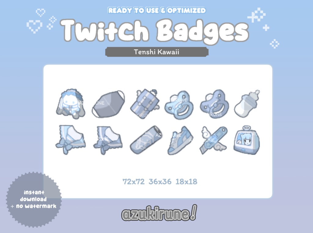 【Twitch】バッジ/Tenshi Kaiwai Badges
