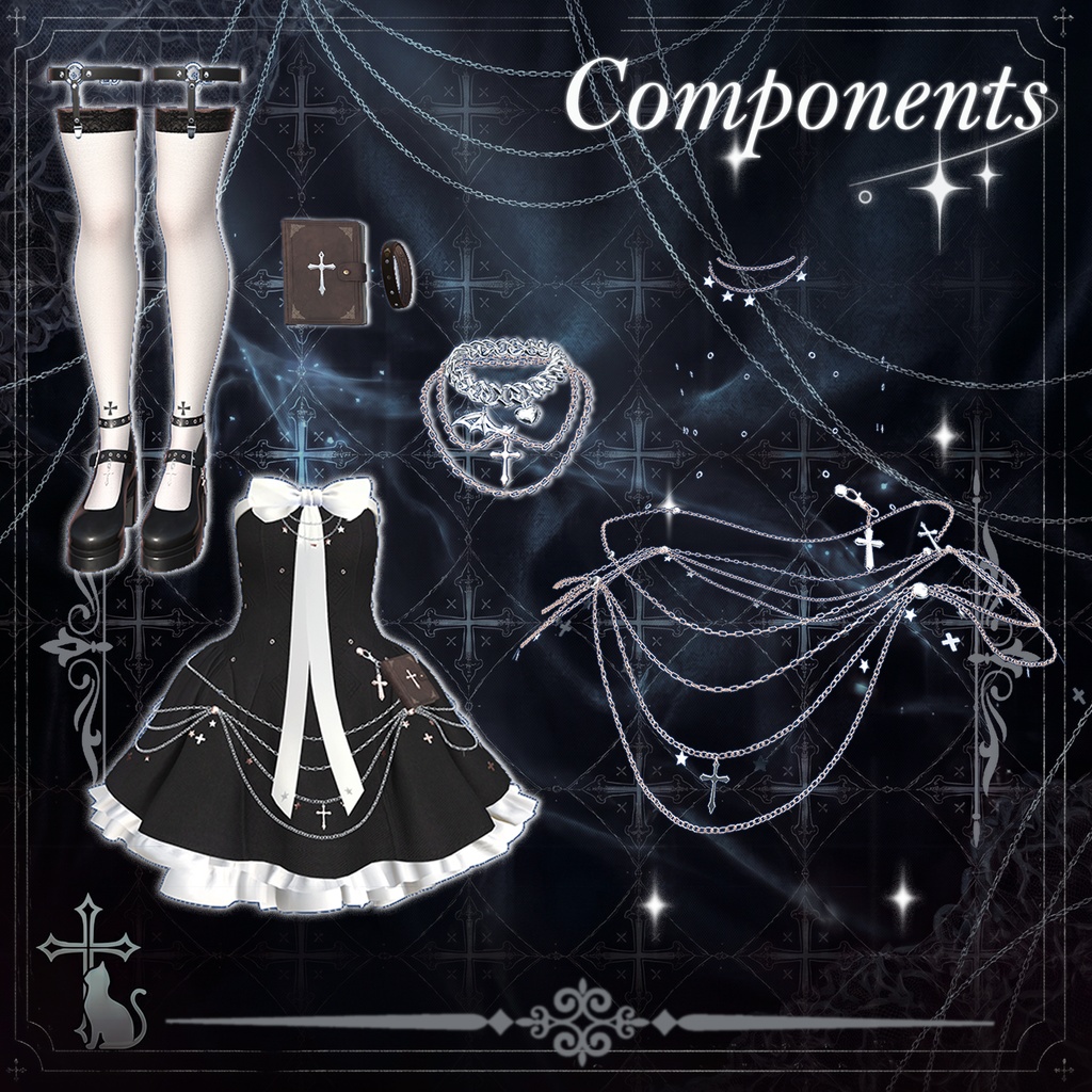 🖤SALE🖤(7_ アバター対応) Chain Dress