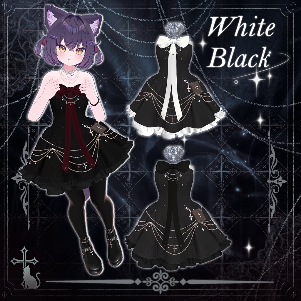 🖤SALE🖤(7_ アバター対応) Chain Dress