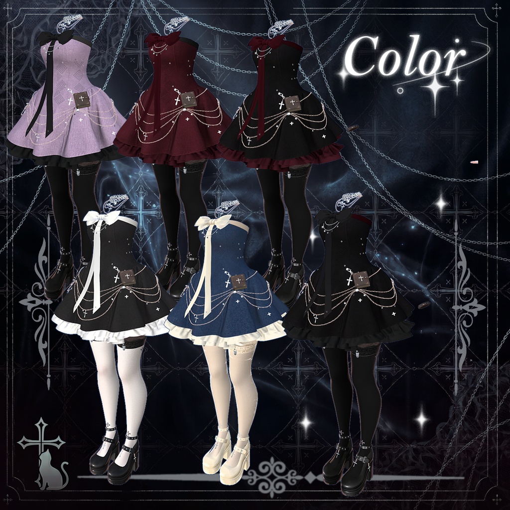 🖤SALE🖤(7_ アバター対応) Chain Dress