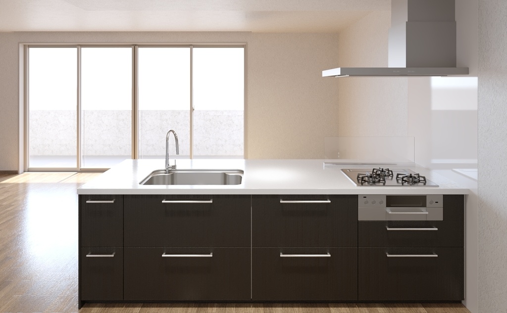 キッチン&ウォールキャビネット【3Dモデル】