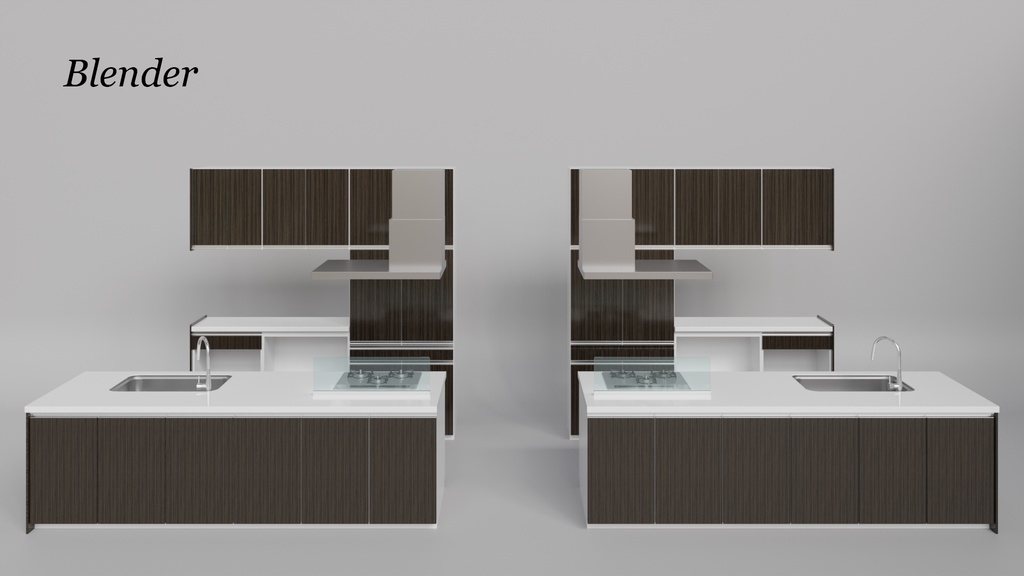 キッチン&ウォールキャビネット【3Dモデル】