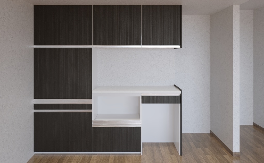 キッチン&ウォールキャビネット【3Dモデル】