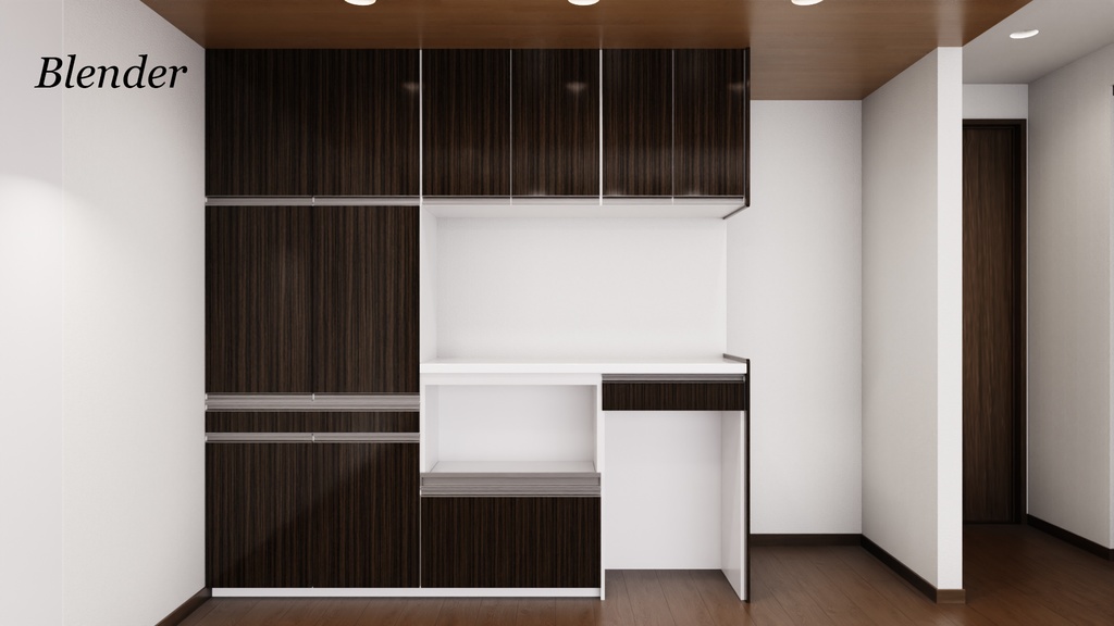 キッチン&ウォールキャビネット【3Dモデル】