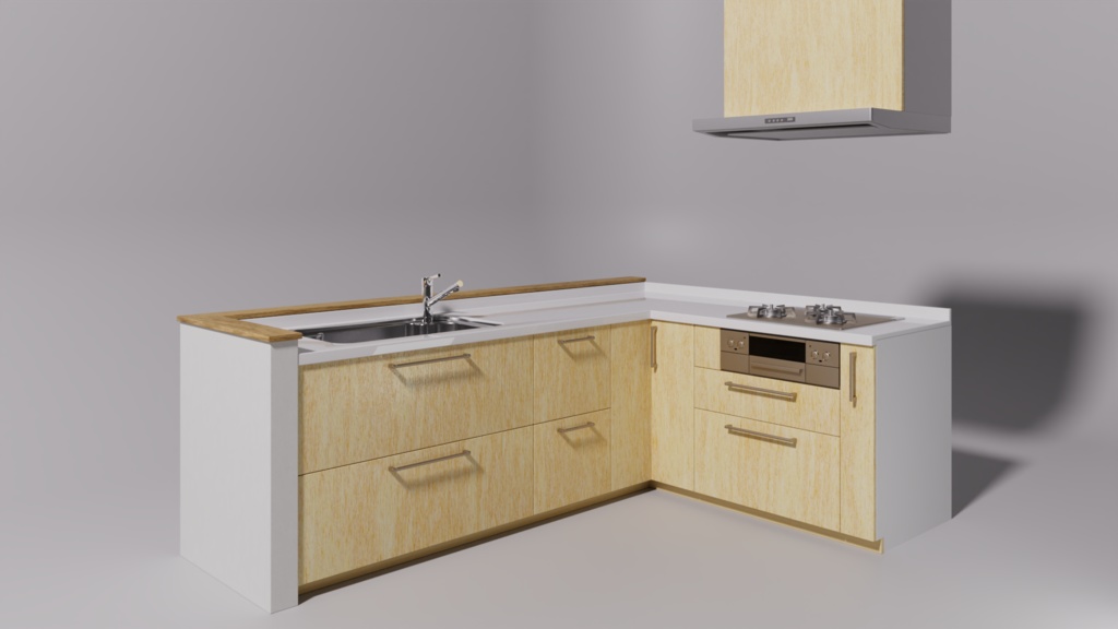 キッチン セット【3Dモデル】