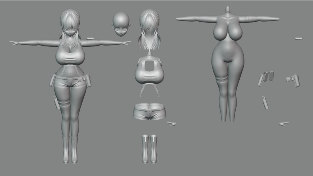 オリジナルキャラクターCGモデル【No.001_Base】