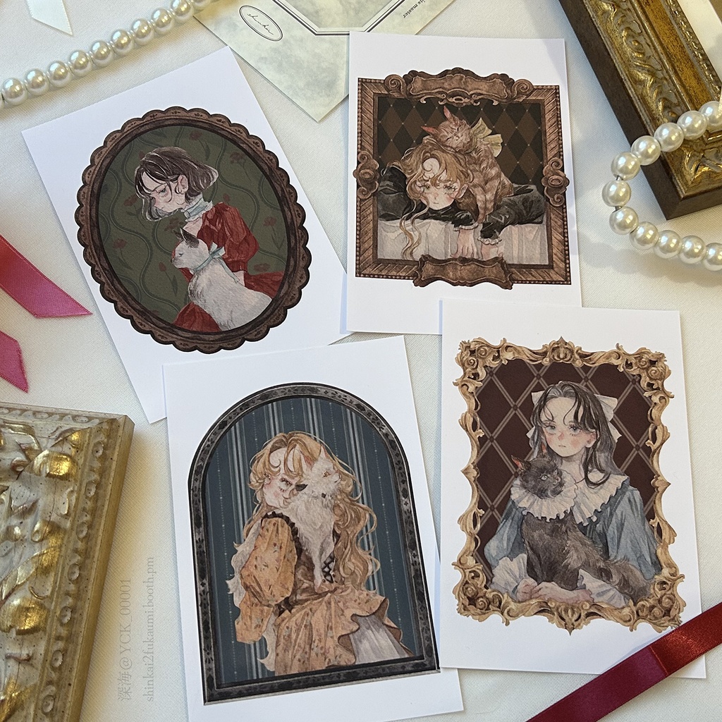 イラストカード「猫の肖像」