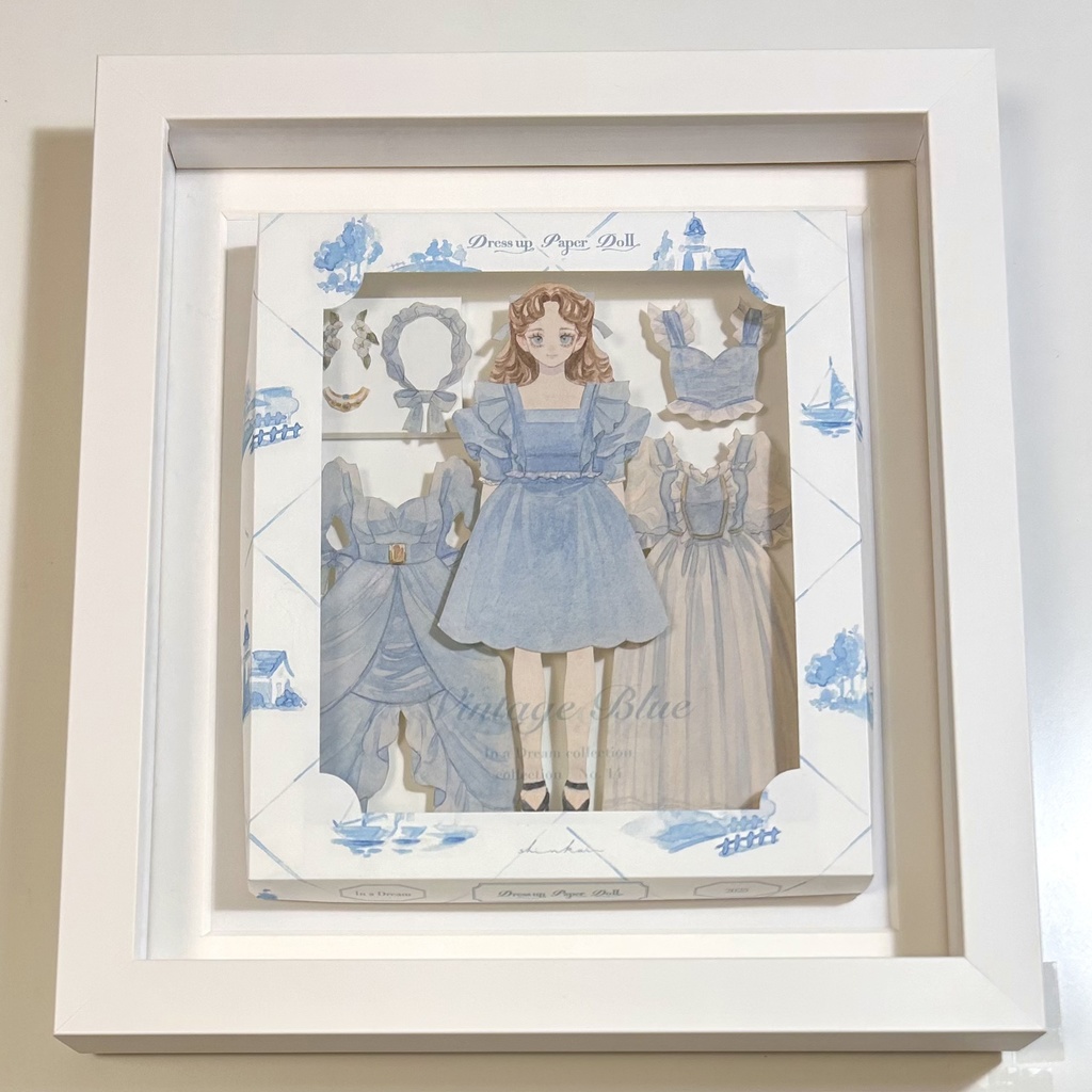 原画作品「Dress up Paper Doll」Vintage Blue