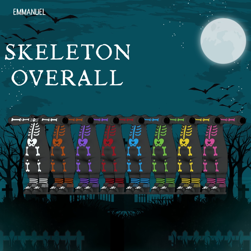 【まめふれんず】Skeleton Overall スケルトンオーバーオール