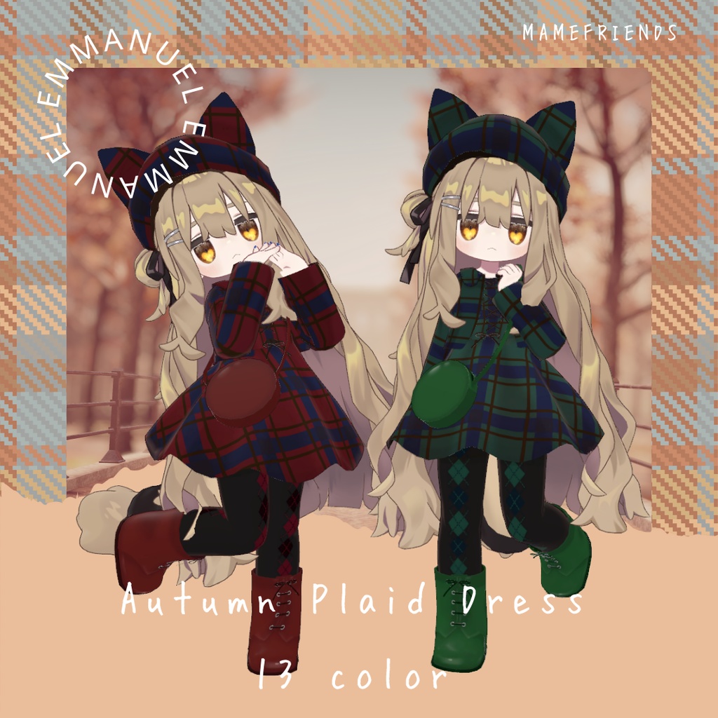 【まめひなた・キプフェル】Autumn Plaid Dress