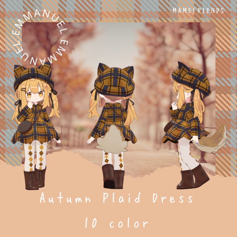 【まめひなた・キプフェル】Autumn Plaid Dress