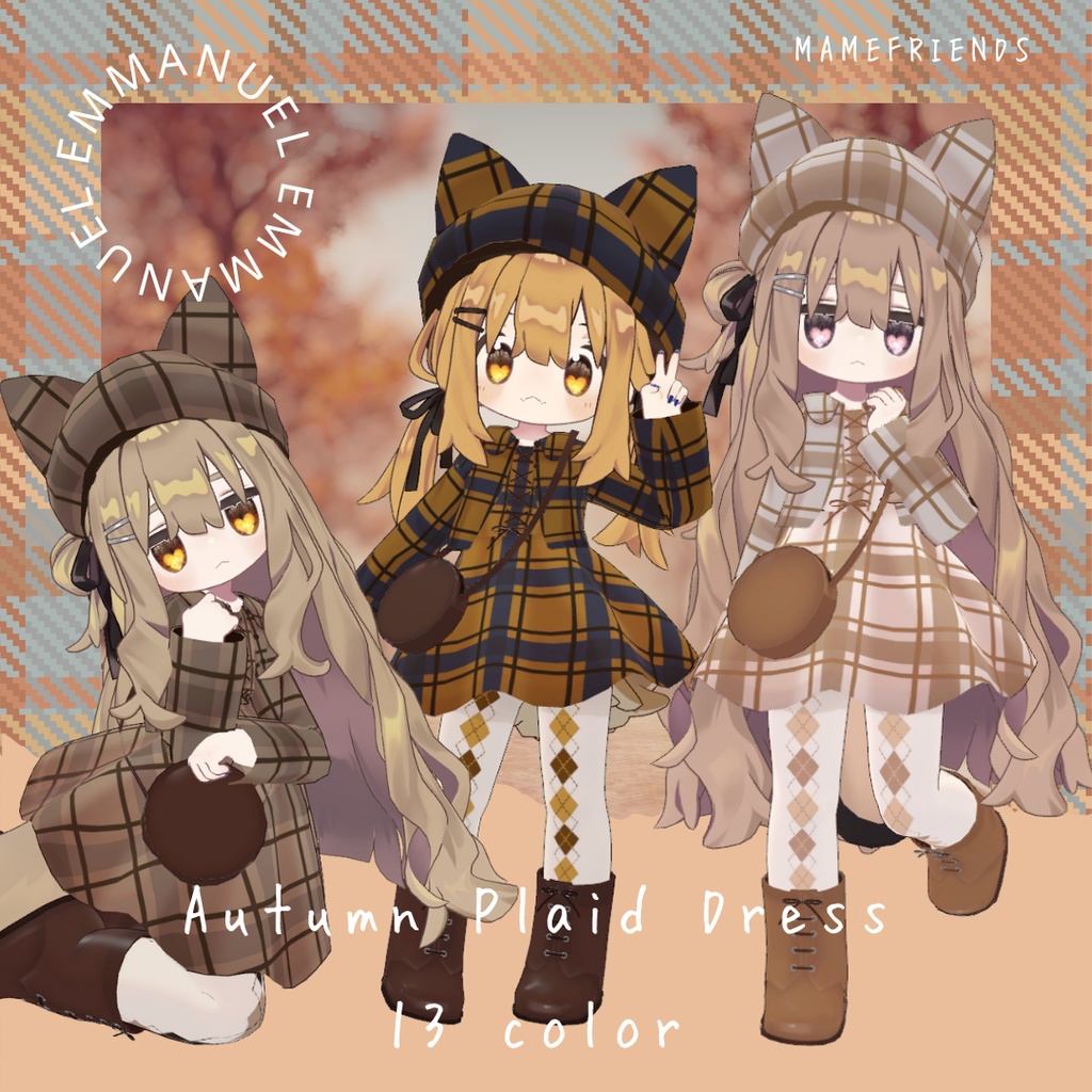 【まめひなた・キプフェル】Autumn Plaid Dress