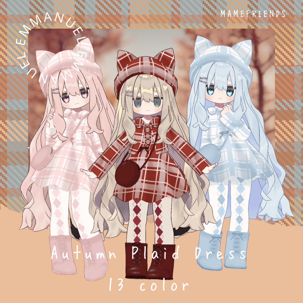 【まめひなた・キプフェル】Autumn Plaid Dress
