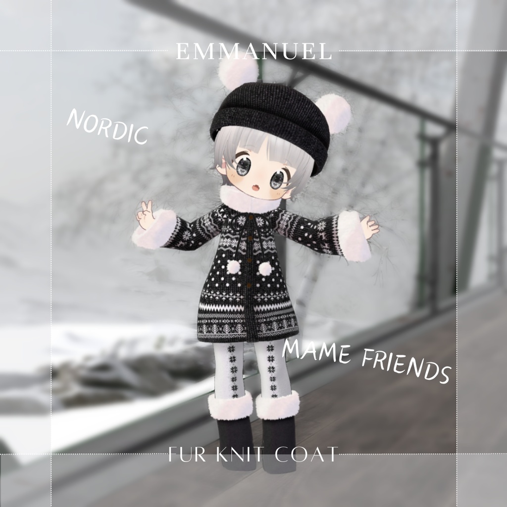 【まめひなた・キプフェル】Fur Knit Coat