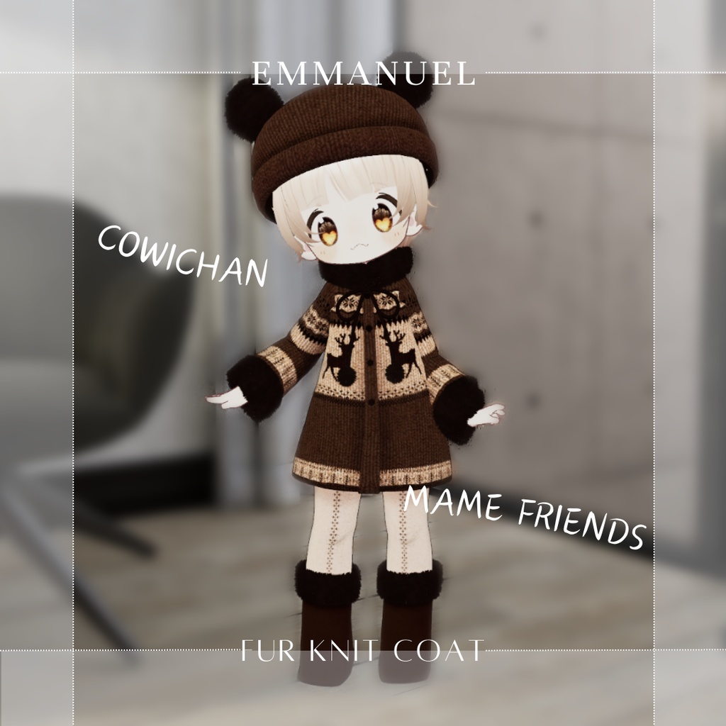 【まめひなた・キプフェル】Fur Knit Coat