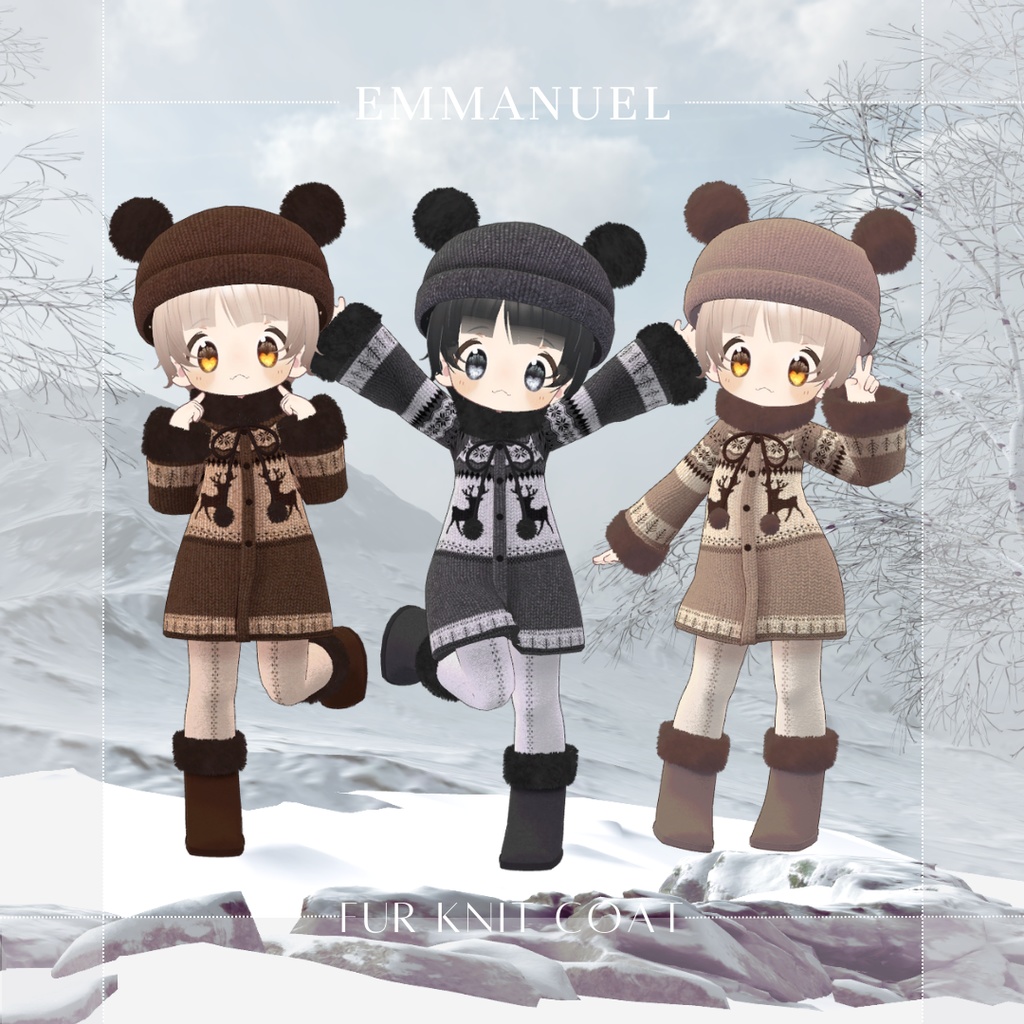 【まめひなた・キプフェル】Fur Knit Coat