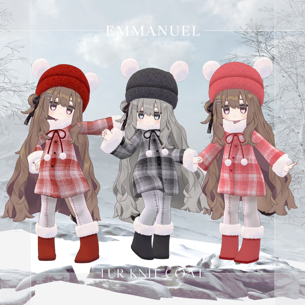 【まめひなた・キプフェル】Fur Knit Coat