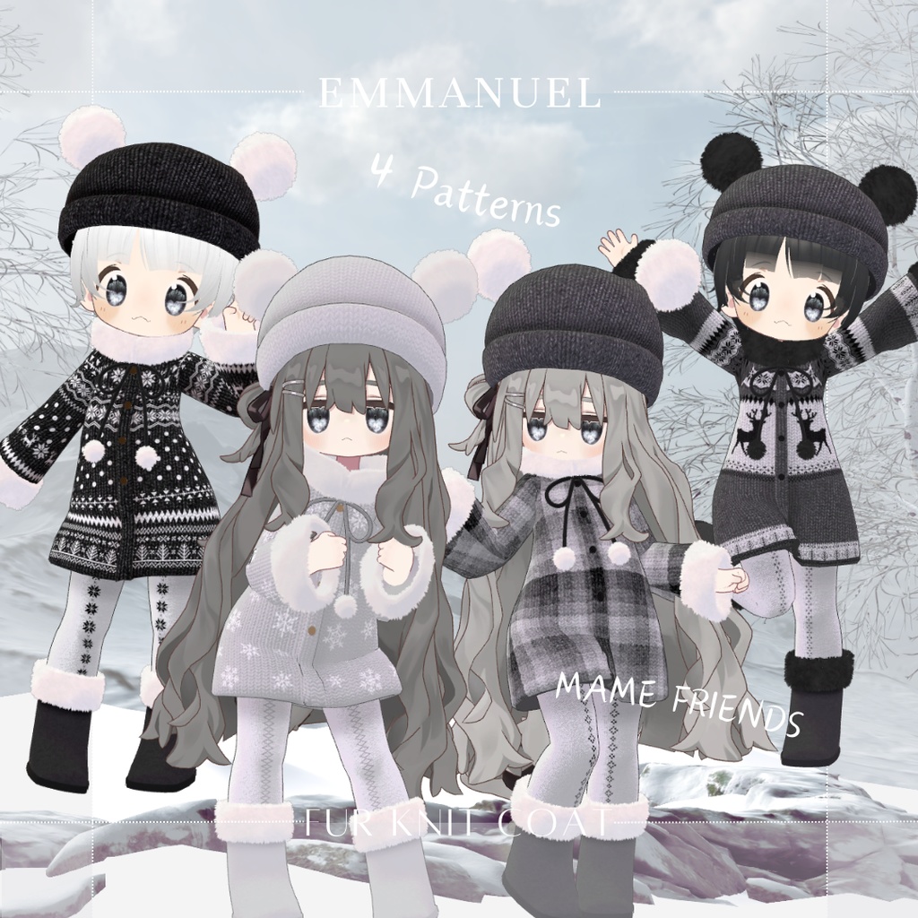 【まめひなた・キプフェル】Fur Knit Coat