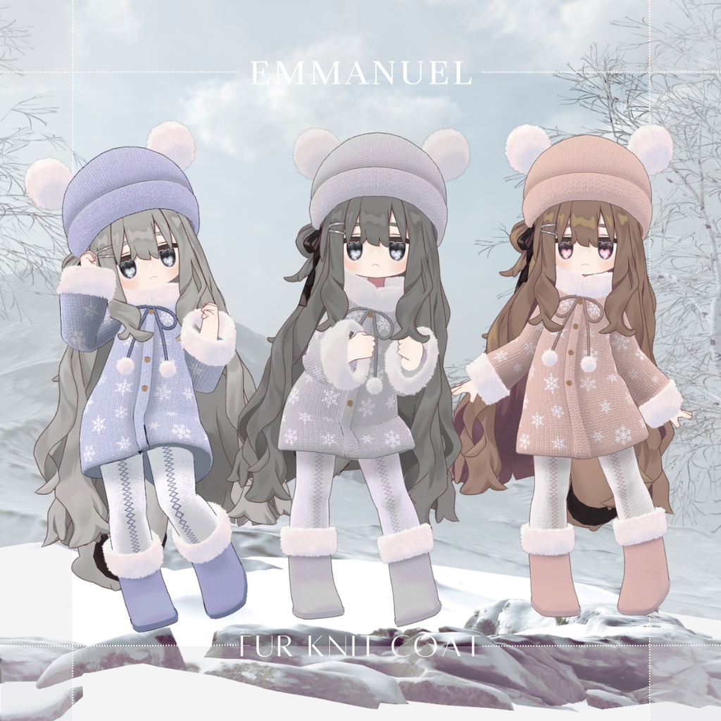 【まめひなた・キプフェル】Fur Knit Coat