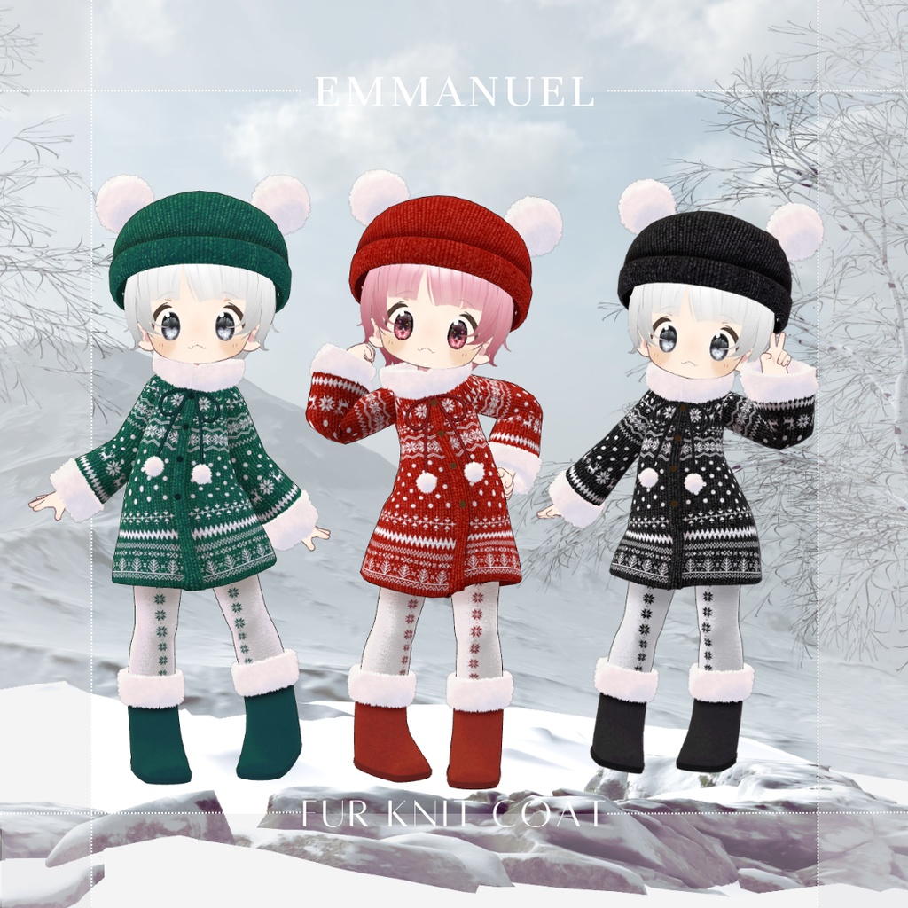 【まめひなた・キプフェル】Fur Knit Coat