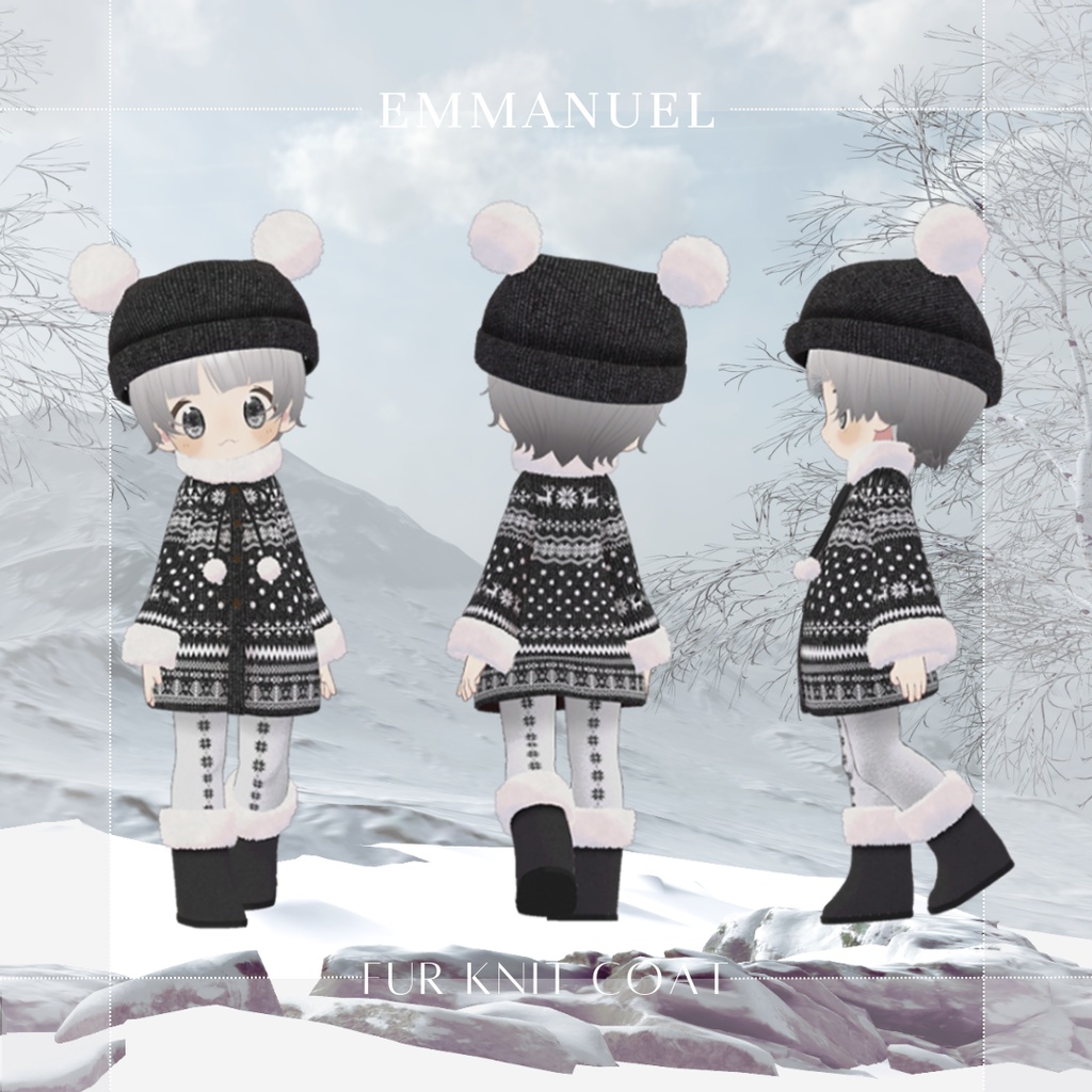 【まめひなた・キプフェル】Fur Knit Coat