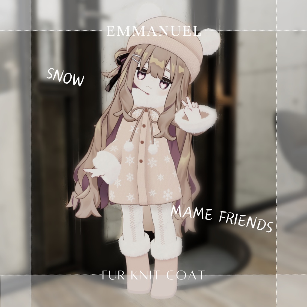 【まめひなた・キプフェル】Fur Knit Coat