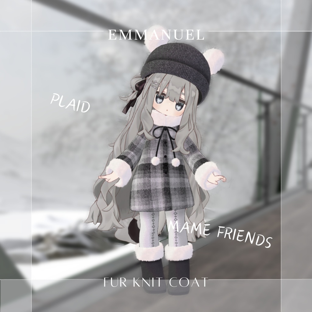 【まめひなた・キプフェル】Fur Knit Coat
