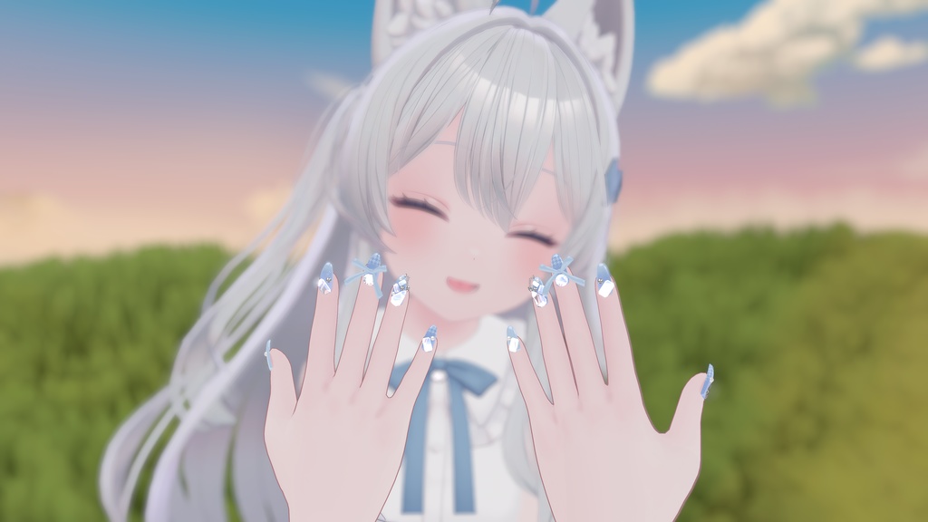 【13アバター対応】Bijou Ribbon Nail