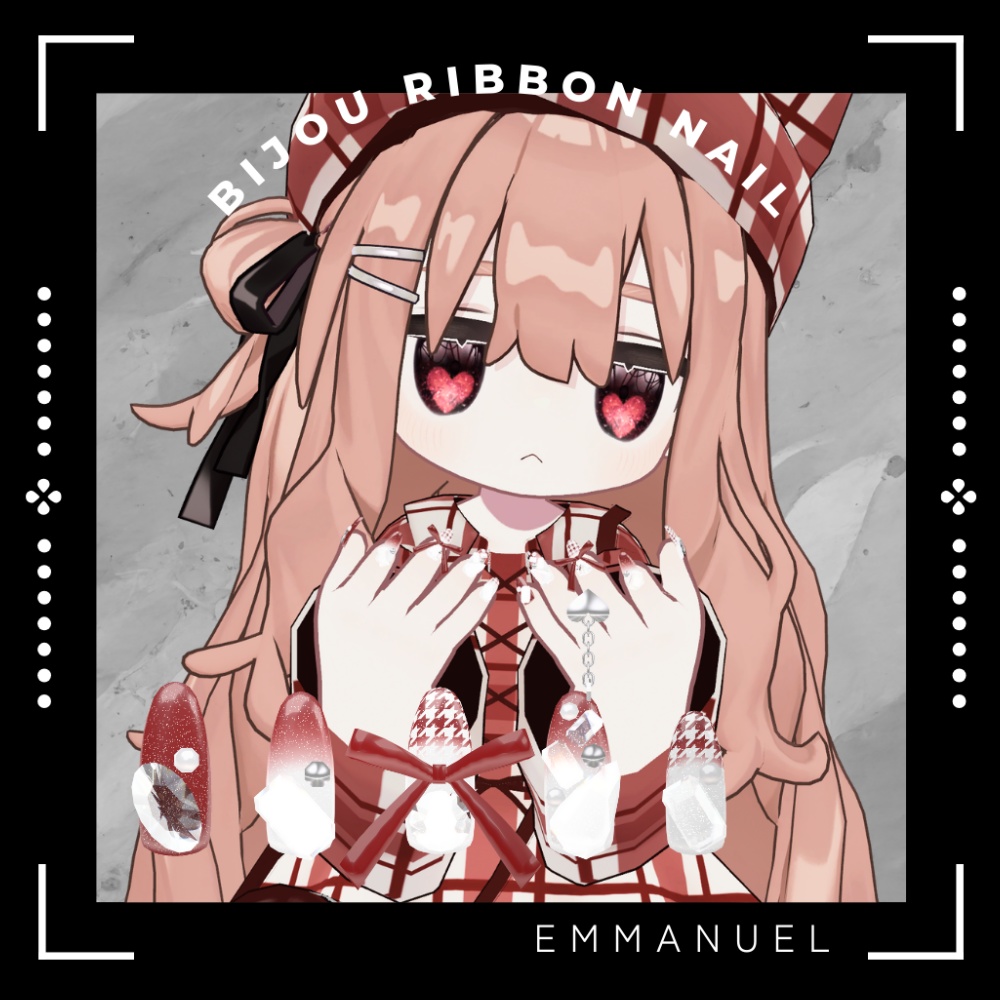 【13アバター対応】Bijou Ribbon Nail