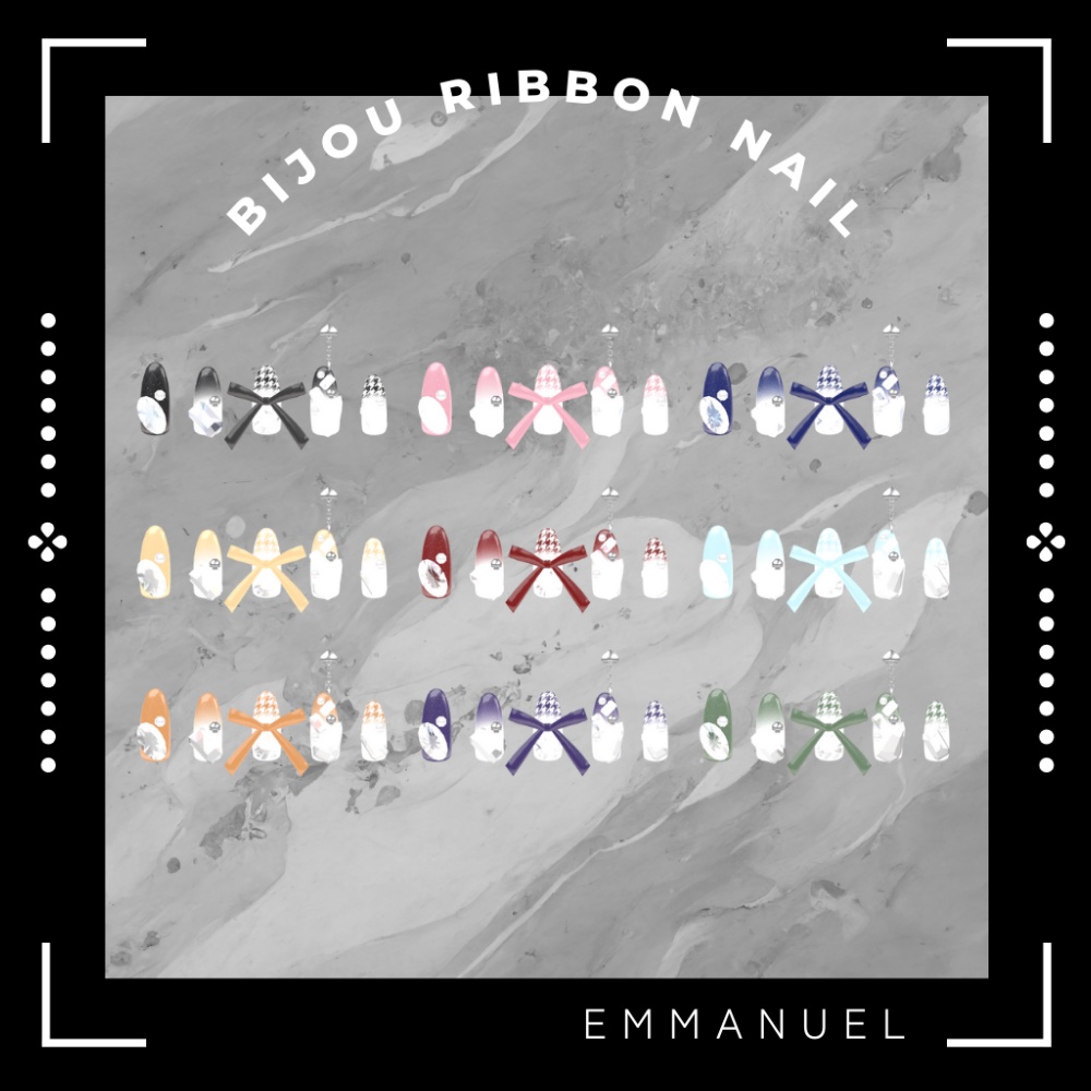 【13アバター対応】Bijou Ribbon Nail