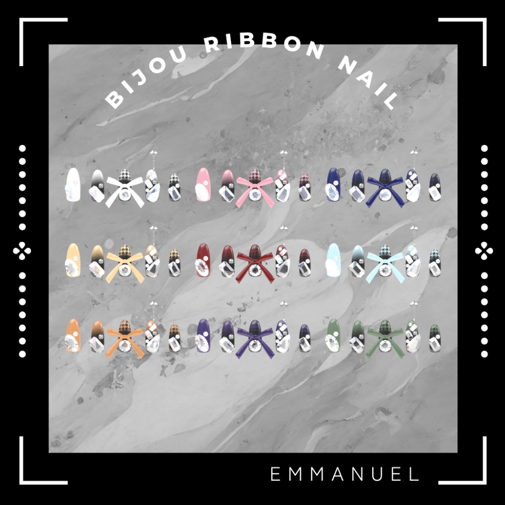 【13アバター対応】Bijou Ribbon Nail