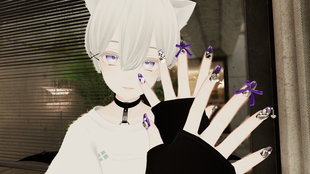 【13アバター対応】Bijou Ribbon Nail