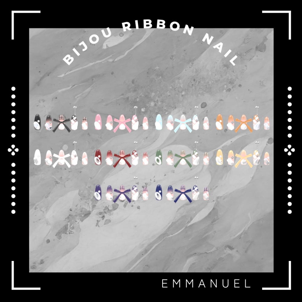 【13アバター対応】Bijou Ribbon Nail