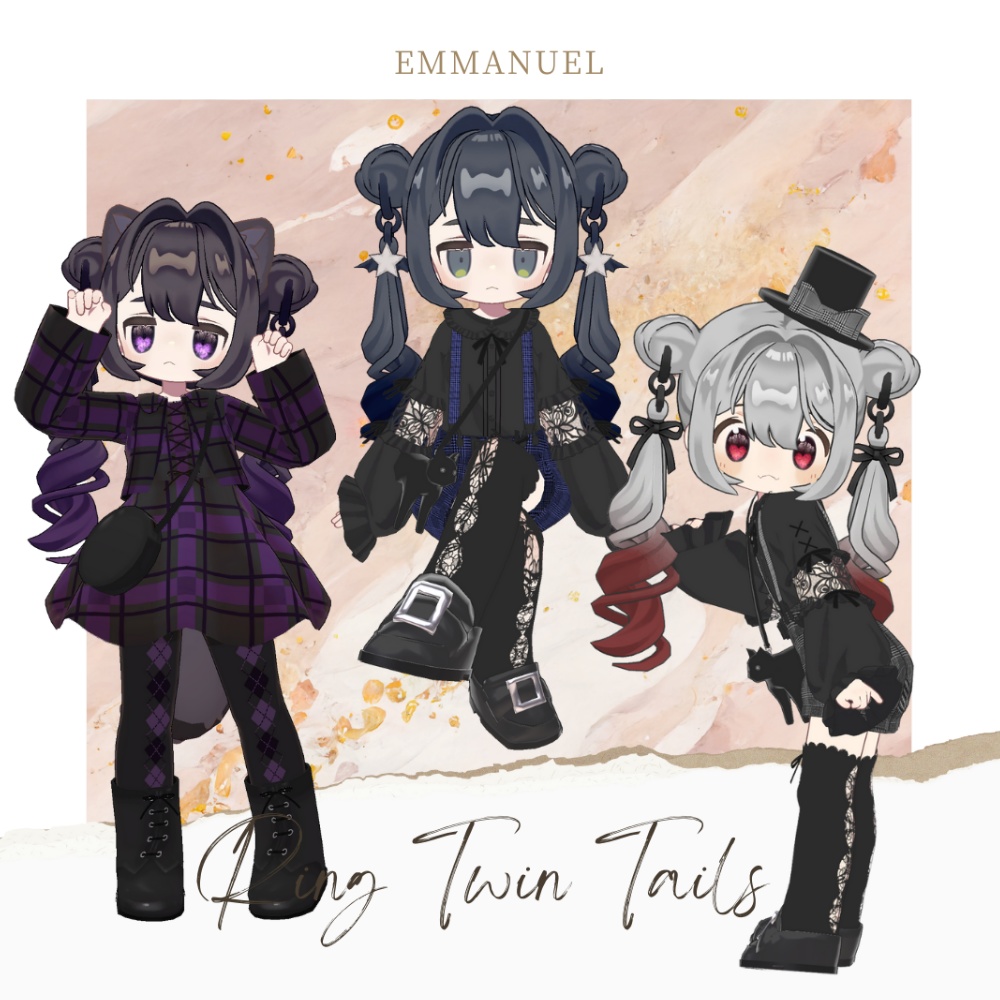 【まめひなた・キプフェル】リングツインテール Ring Twin Tails