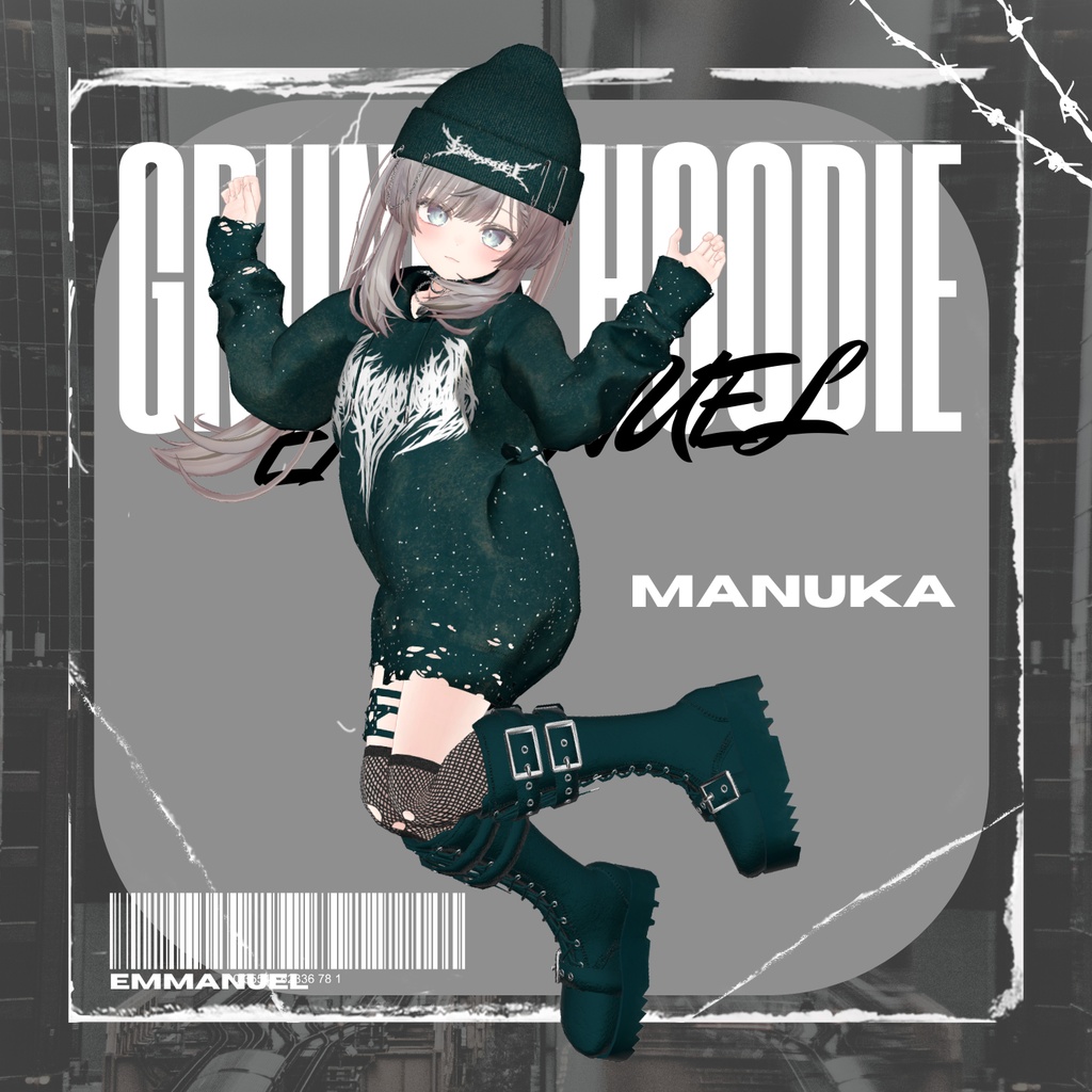 【11Avatars】Grunge Hoodie グランジフーディー