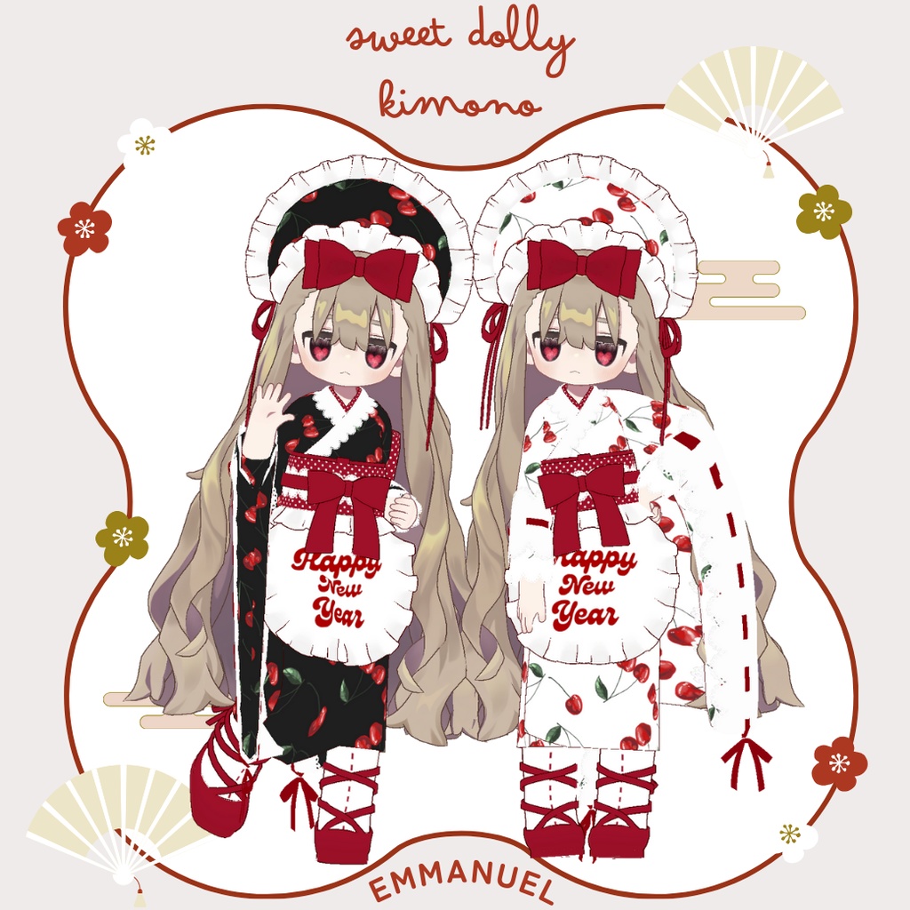 【まめふれんず】Sweet Dolly Kimono