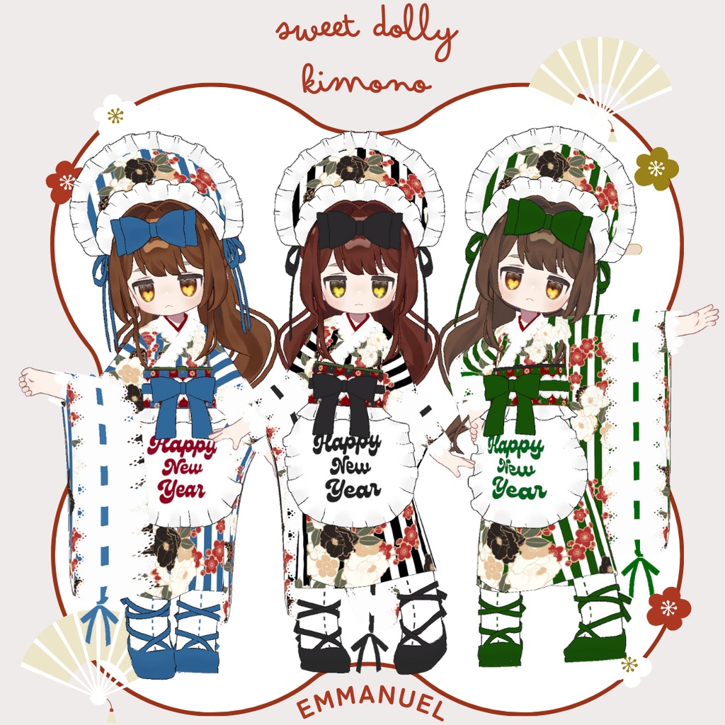 【まめふれんず】Sweet Dolly Kimono