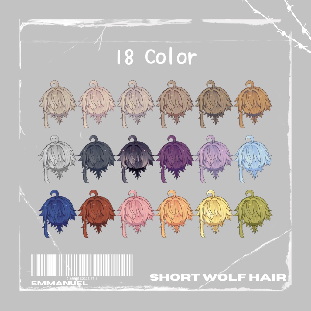 【4Avatars】ショートウルフヘア Short Wolf Hair