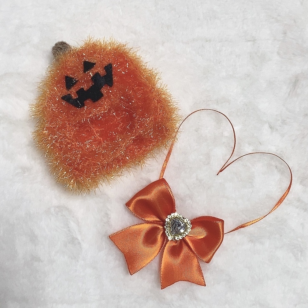 ほわぬいサイズカボチャの被り物🎃