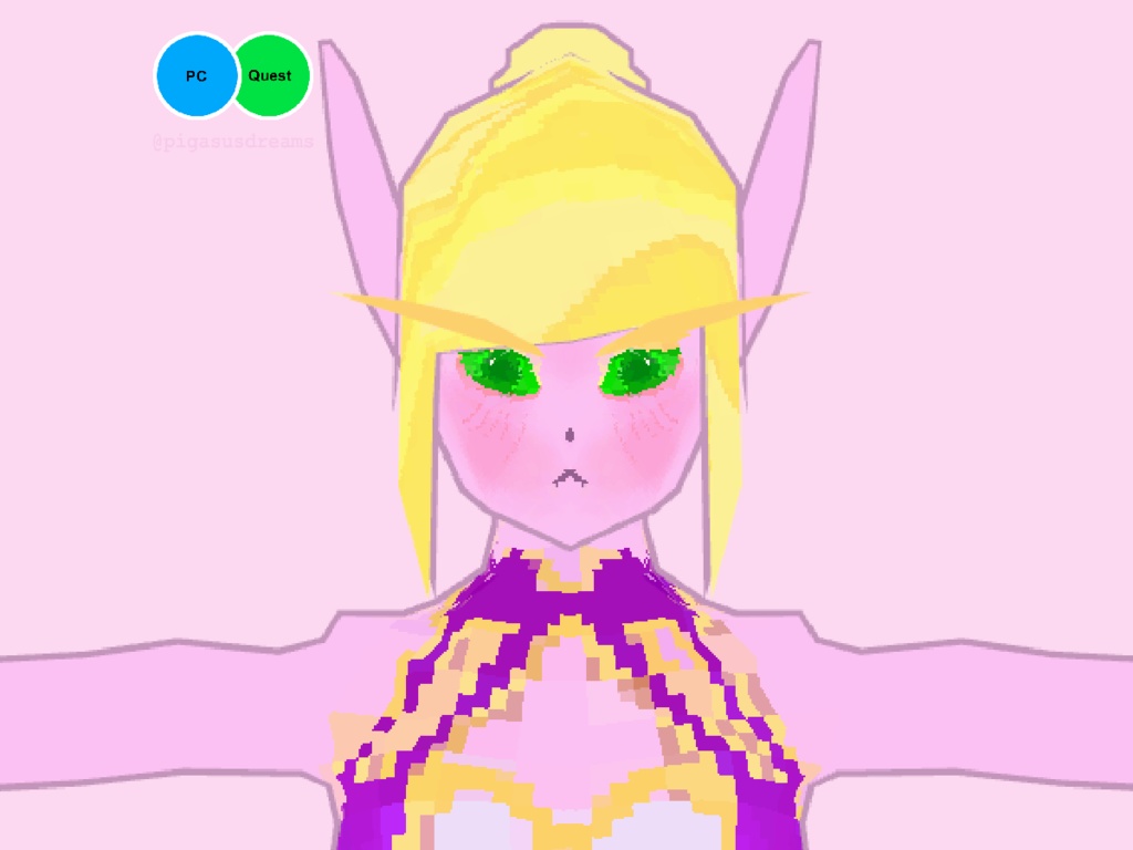 Retro Style Elf Girl (VRChat Avatar)