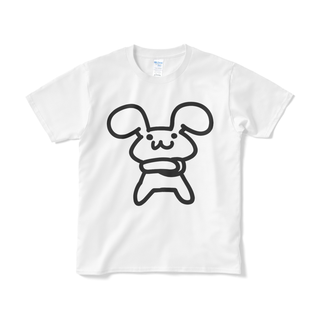 むいきゅバーンTシャツ 集中線なし（白／ブラック）